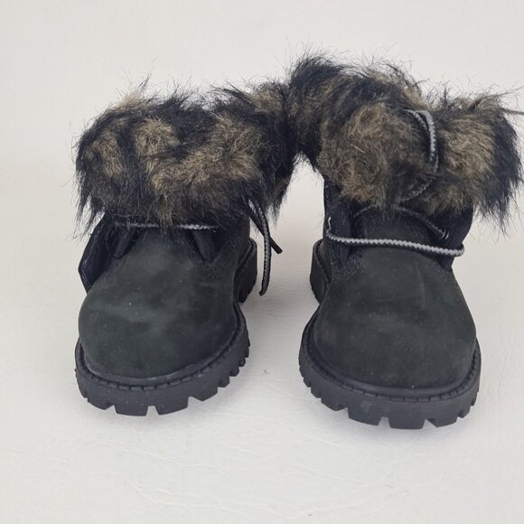 Timberland Roll Top Snorkel Toddler's Boots Black Nubuck - Picture 4 of 9